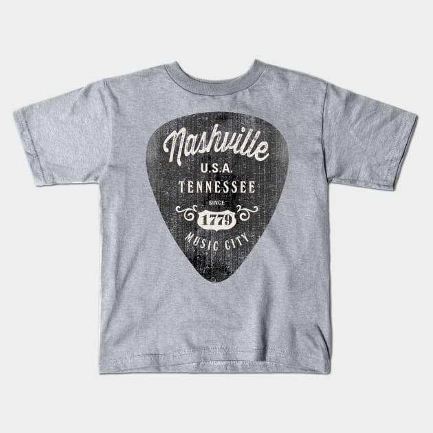 Nashville Music City USA Vintage Kids T-Shirt by Designkix